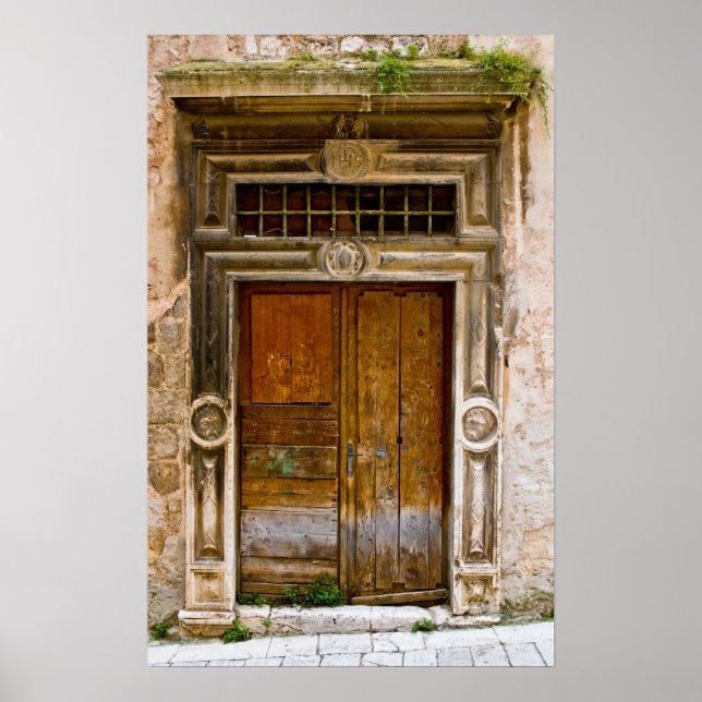 Póster Poster de la antigua puerta destruida, Croacia (Frente)