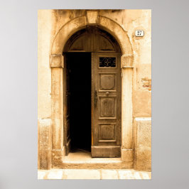 Póster Poster de la antigua puerta en el edificio antiguo