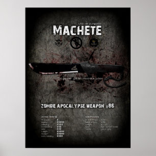 Póster Poster de la apocalipsis del zombi del machete