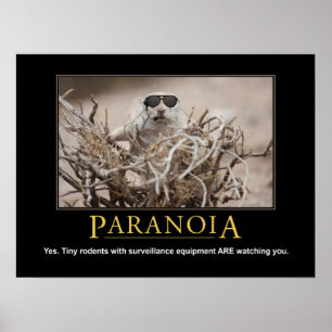 Póster Poster de la ardilla de Demotivational: Paranoia