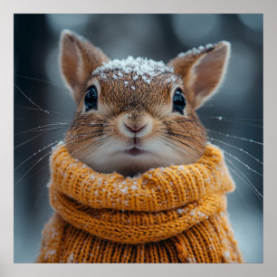 Póster Poster de la ardilla de invierno