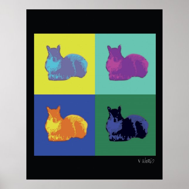Póster Poster de la ardilla pop (Frente)