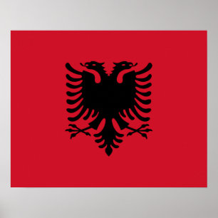 Póster Poster de la bandera de Albania