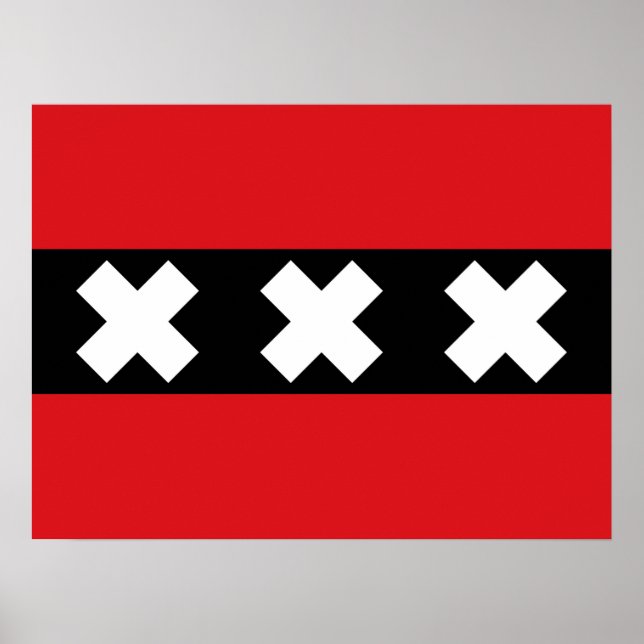 Póster Poster de la bandera de Ámsterdam (Frente)