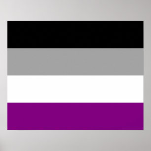 Póster Poster de la bandera de asexualidad