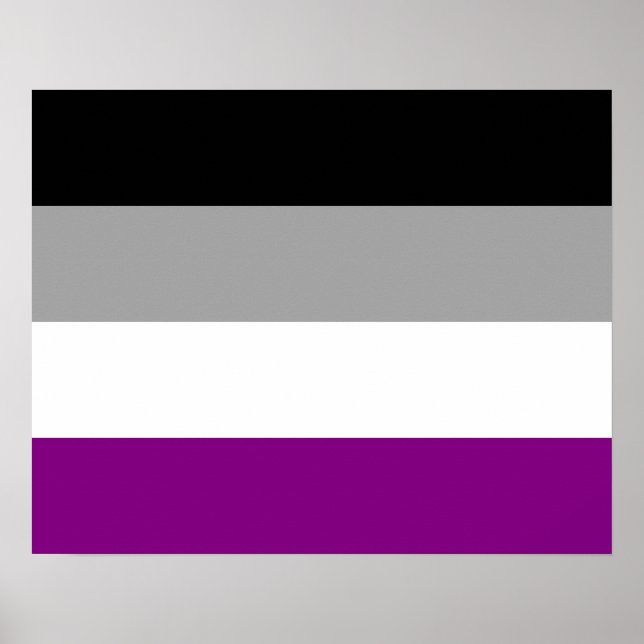 Póster Poster de la bandera de asexualidad (Frente)