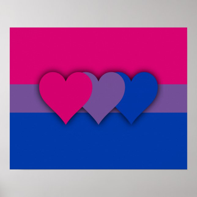 Póster Poster de la bandera de Bisexualidad (Frente)