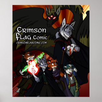 Póster Poster de la bandera de Crimson