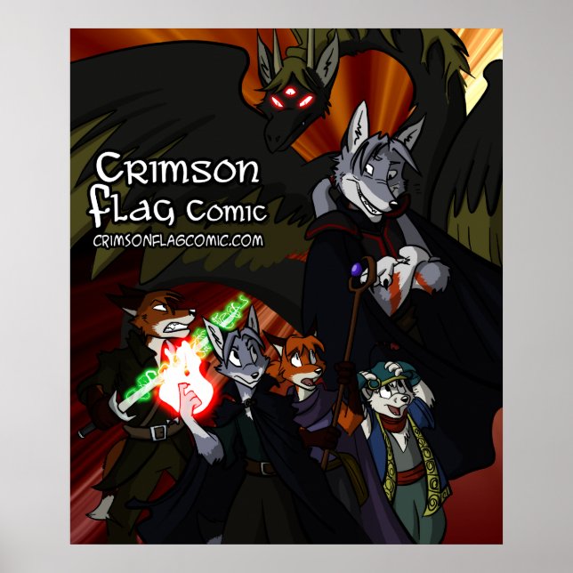 Póster Poster de la bandera de Crimson (Frente)