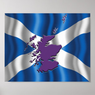 Póster Poster de la bandera de San Andrés (Saltire)