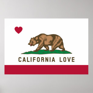 Póster Poster de la bandera del amor de California