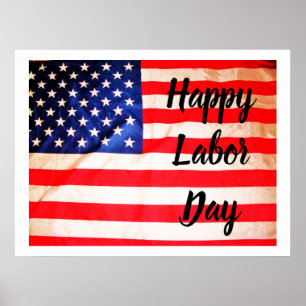 Póster Poster DE LA BANDERA DEL DÍA DEL TRABAJO FELIZ