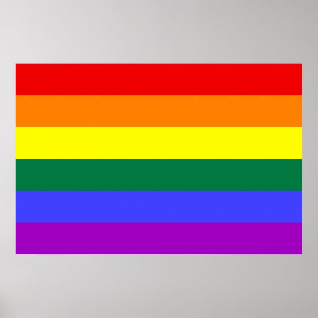Póster Poster de la bandera del orgullo arcoiris (Frente)