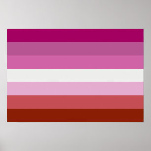 Póster Poster de la bandera del Orgullo de lesbianas con