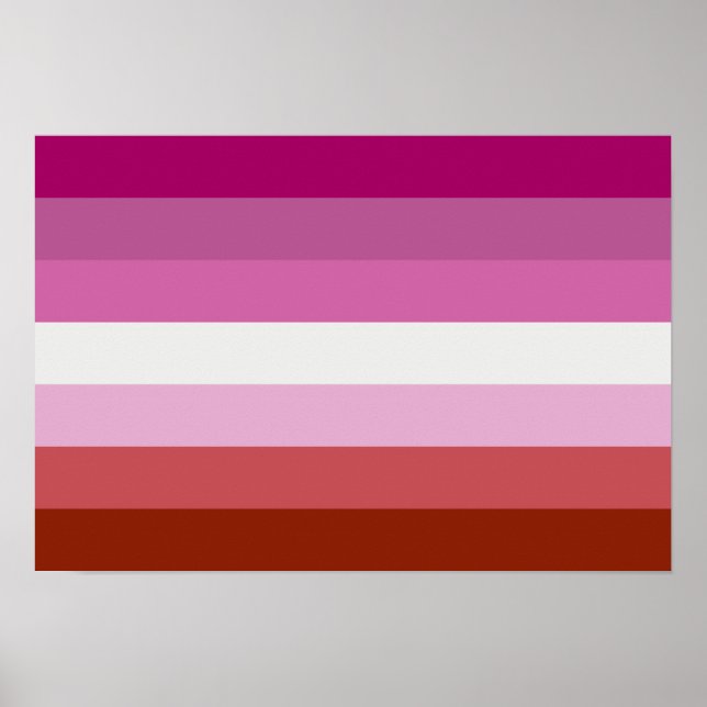 Póster Poster de la bandera del Orgullo de lesbianas con  (Frente)