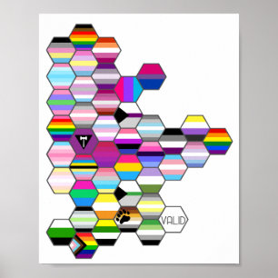 Póster Poster de la bandera del orgullo LGBT de Honeycomb