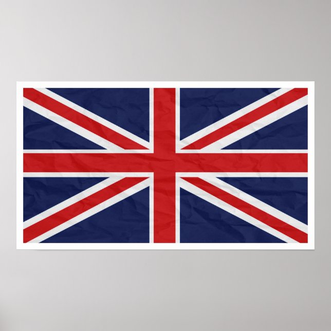 Póster Poster de la bandera del Reino Unido Jack Flag 24" (Frente)
