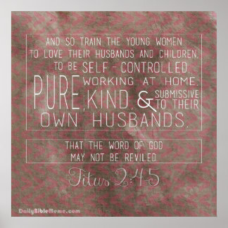Póster Poster de la Biblia contra la Biblia - Titus 2:4-5