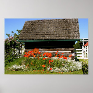 Póster Poster de la cabaña del jardín