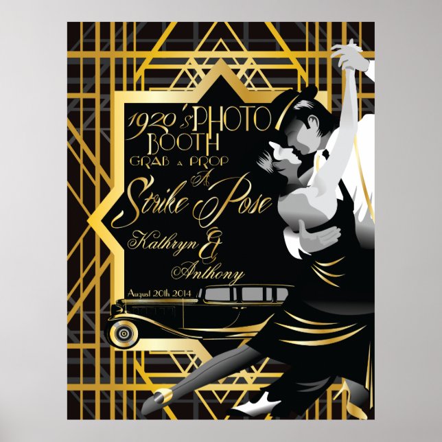 Póster Poster de la cabina fotográfica Gatsby Style Gatsb (Frente)