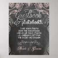 Poster de la caja de fotos del Boda rosa antiguo d