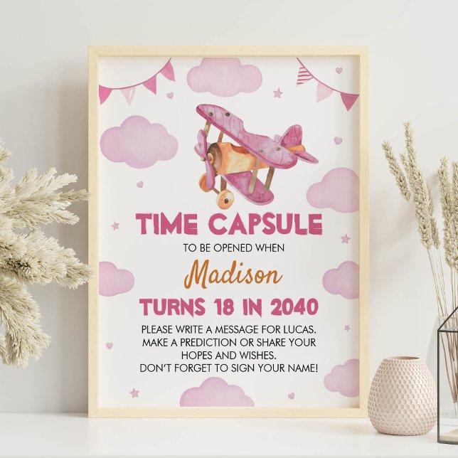 Póster Poster de la cápsula de cumpleaños rosada del avió (Subido por el creador)