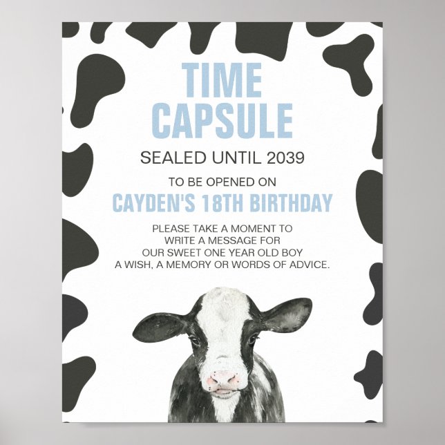 Póster Poster de la Cápsula de la Hora del Cumpleaños de  (Frente)
