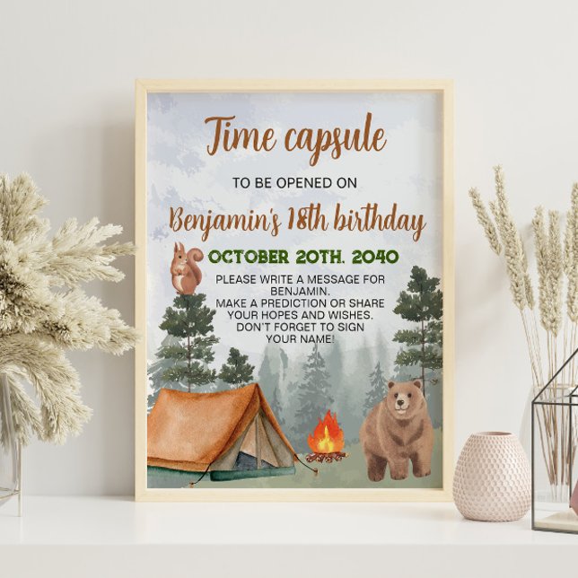 Póster Poster de la cápsula de tiempo de camping Woodland (Subido por el creador)