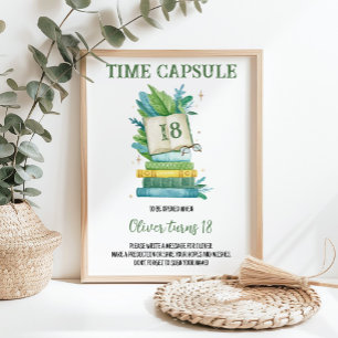 Póster Poster de la cápsula de tiempo del libro de histor