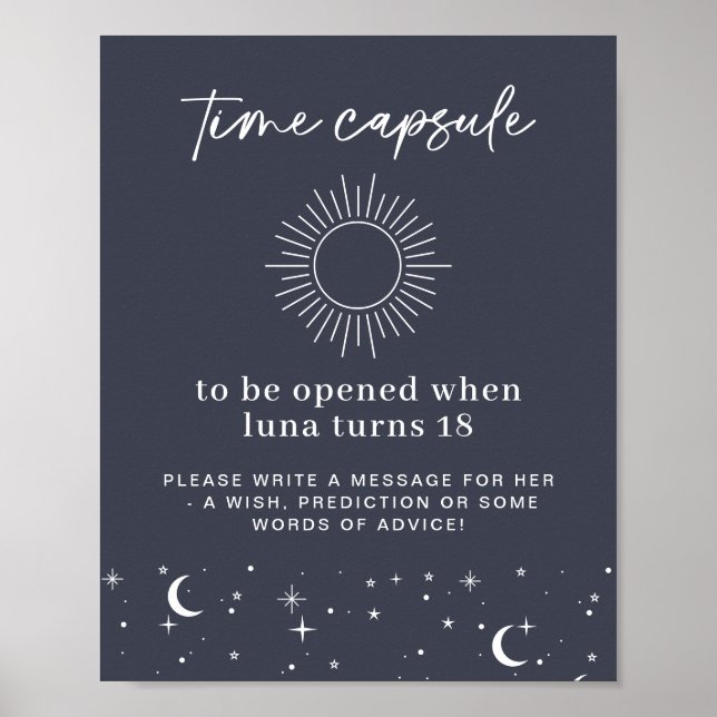 Póster Poster de la cápsula de tiempo solar celeste de la (Frente)