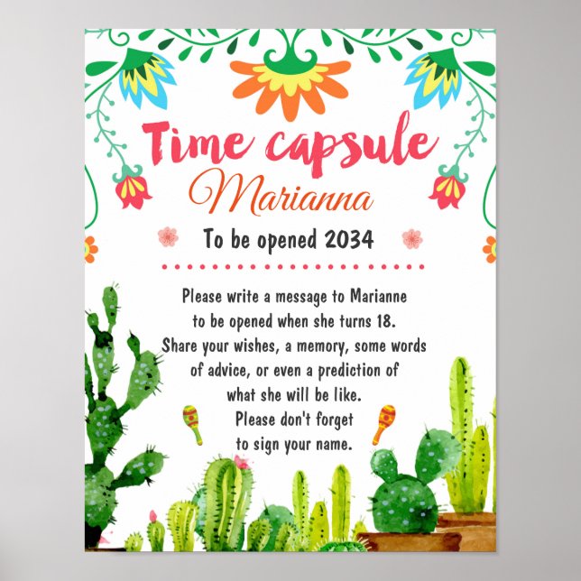 Póster Poster de la cápsula del tiempo de la Fiesta mexic (Frente)