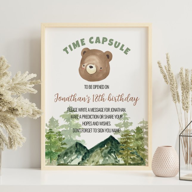 Póster Poster de la cápsula del tiempo del oso de Woodlan (Subido por el creador)