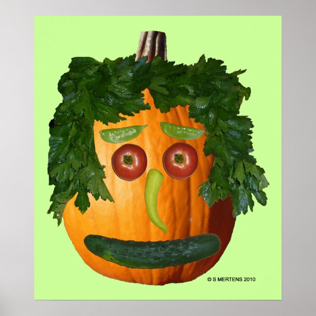 Póster Poster de la cara de calabaza sin cortar (Frente)