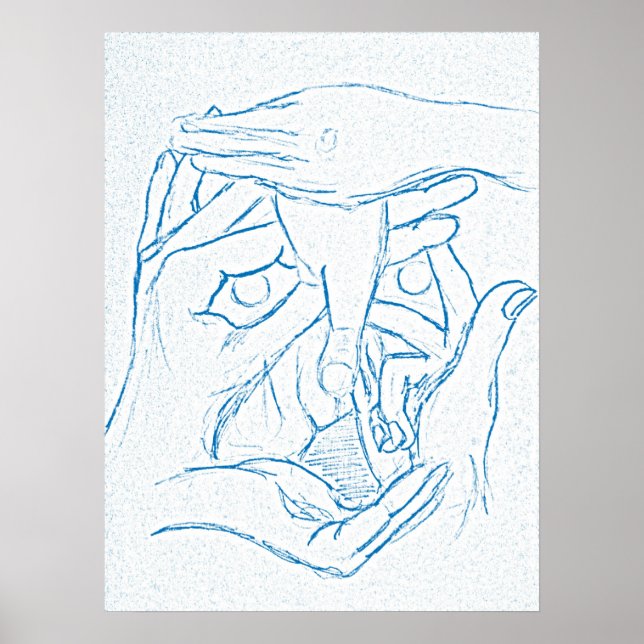 Póster Poster de la cara de las manos (Frente)