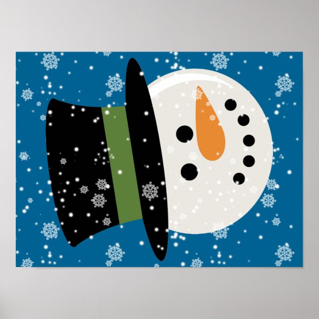 Póster Poster DE LA CARA DE SNOWMAN CUTE (Frente)