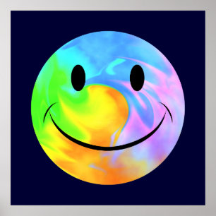 Póster Poster de la cara del remolino del arco iris