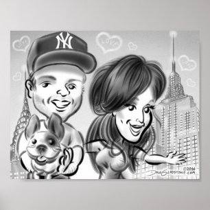 Póster Poster de la caricatura de los amantes del perro