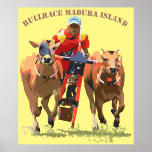 Póster Poster de la carrera de toros