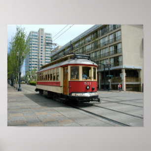 Póster Poster de la carretilla del vintage de Portland
