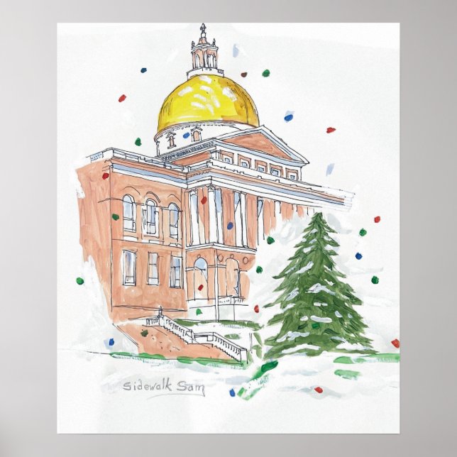 Póster Poster de la Casa de Gobierno de Massachusetts (Frente)