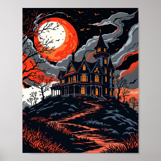 Póster Poster de la Casa Gothic Haunted (Frente)