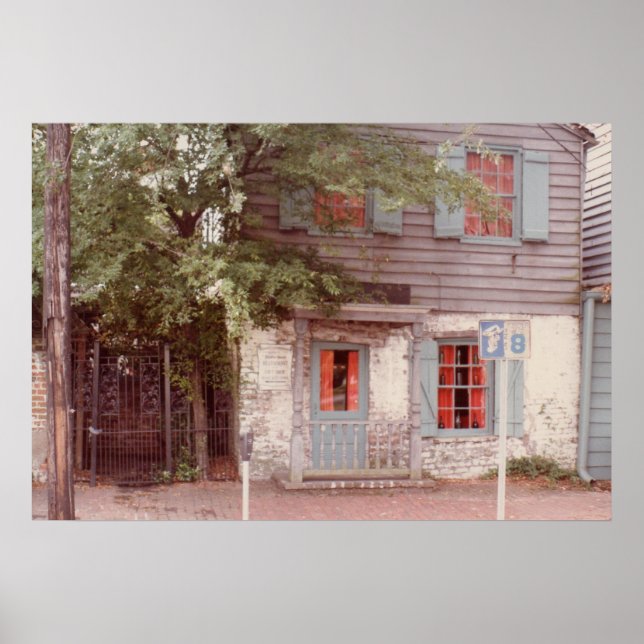 Póster Poster de la casa más antigua Savannah Ga (Frente)
