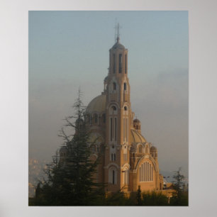 Póster Poster de la catedral de Jounieh