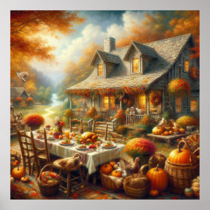 Póster Poster de la cena de Acción de Gracias