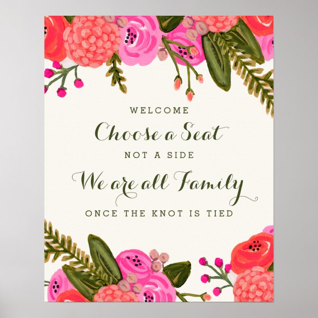 Póster Poster de la ceremonia de bodas en el jardín vinta (Frente)