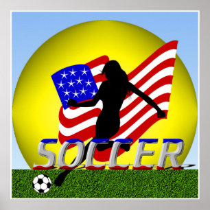 Póster Poster de la Chica americana Lady Soccer
