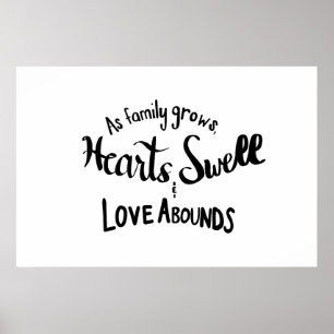 Póster Poster de la cita de la familia de Handlettered