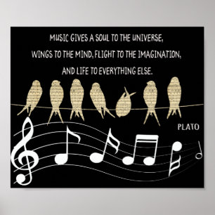 Póster Poster de la cita de la música