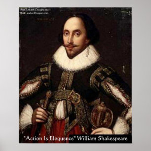 Póster Poster de la cita de Shakespeare Action Eloquare