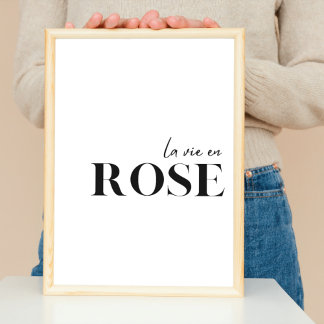 Póster Poster de la cita francesa "La vie en rosa"